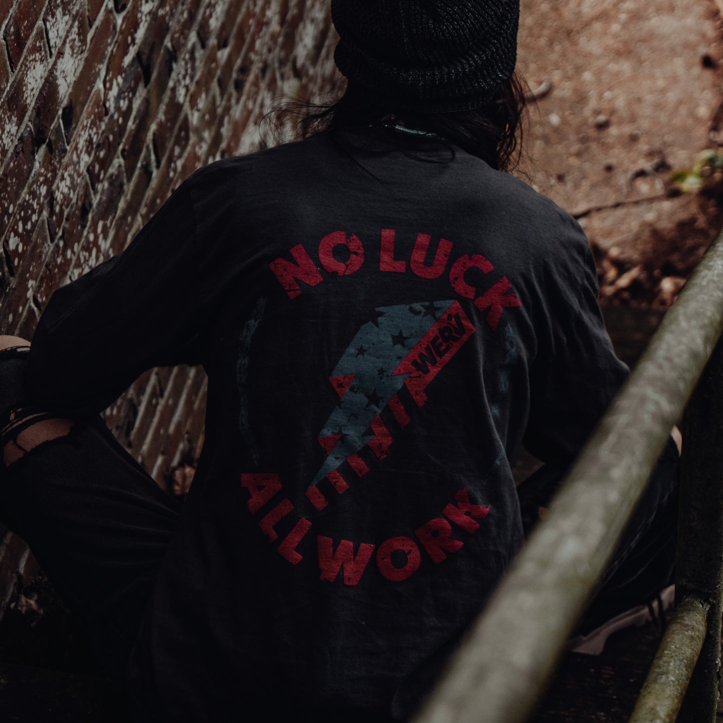 "No Luck, All Work" Vintage Long Sleeve